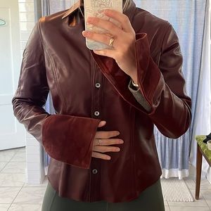 Coach leather button down